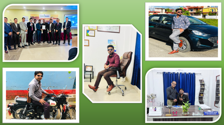 बीमा अभिकर्ताबाटै कार चढ्ने क्षमता बनाएका विशाल सुनार, खोलेका छन् आफ्नै 'अभिकर्ता कार्यालय'